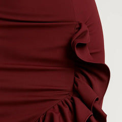 Women's Evening Gown | Strapless | Ruched Slit | Winter