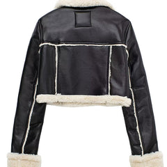 Women's Faux Leather Jacket - Warm Wool Lined | Winter