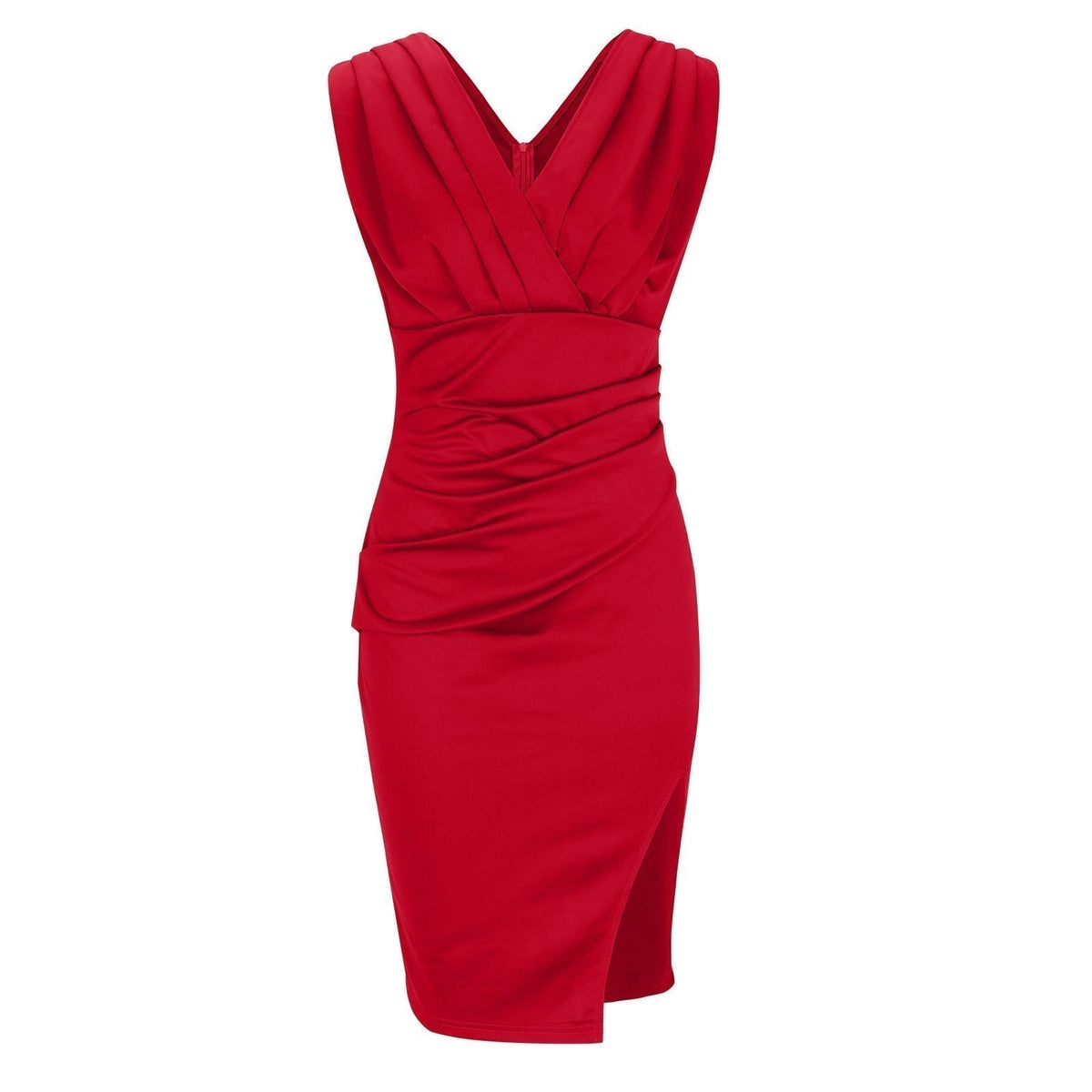 Women's Fitted V-Neck Dress - Elegant Silhouette | Summer