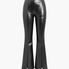 Women's Flair Pants | Leather Split | Elegant | Autumn