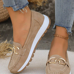 Women's Flat Loafers Slip-On Buckle Comfort Walking Shoes | Spring