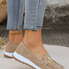 Women's Flat Loafers Slip-On Buckle Comfort Walking Shoes | Spring