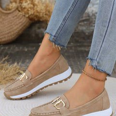 Women's Flat Loafers Slip-On Buckle Comfort Walking Shoes | Spring