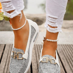 Women's Flat Loafers Slip-On Buckle Comfort Walking Shoes | Spring