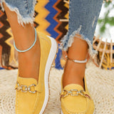 Women's Flat Loafers Slip-On Buckle Comfort Walking Shoes | Spring - Yellow