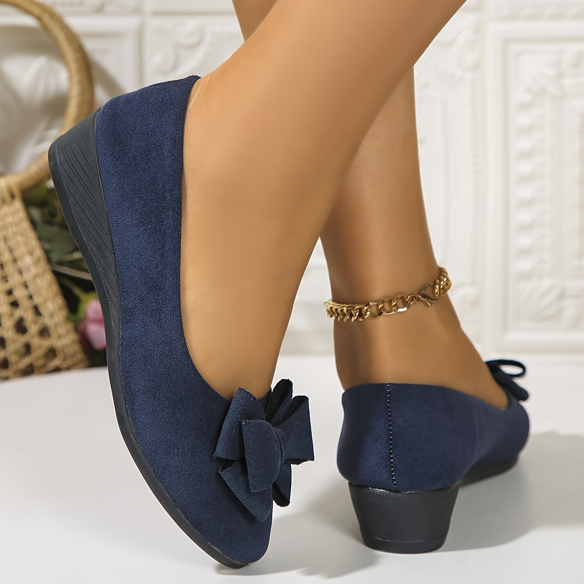 Women's Flat Shoes with Arch Support - Elegant Comfort | Autumn - Blue