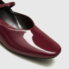 Women's Flats | Ballet | Patent Leather | Bordeaux | Square Toe