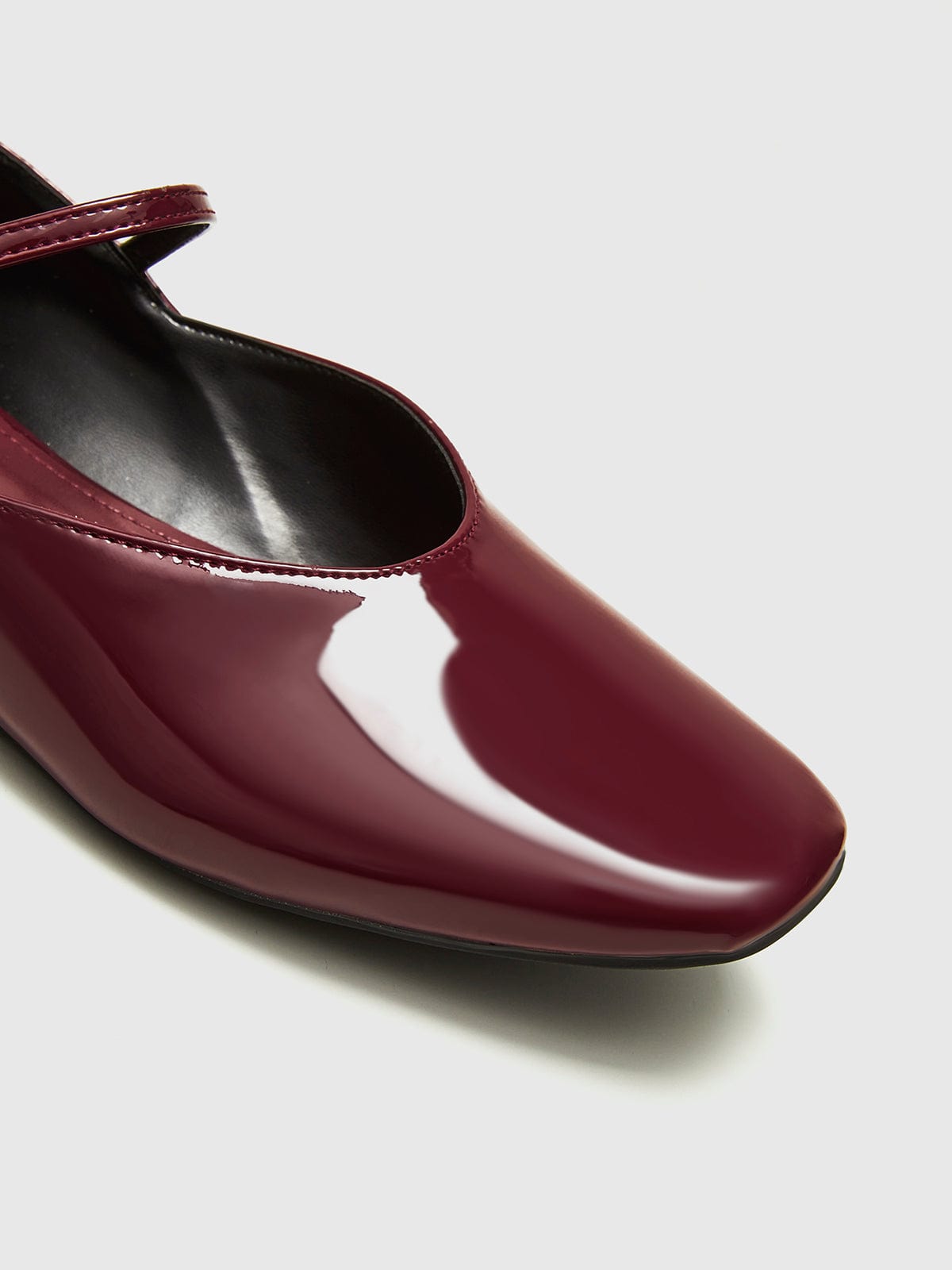 Women's Flats | Ballet | Patent Leather | Bordeaux | Square Toe