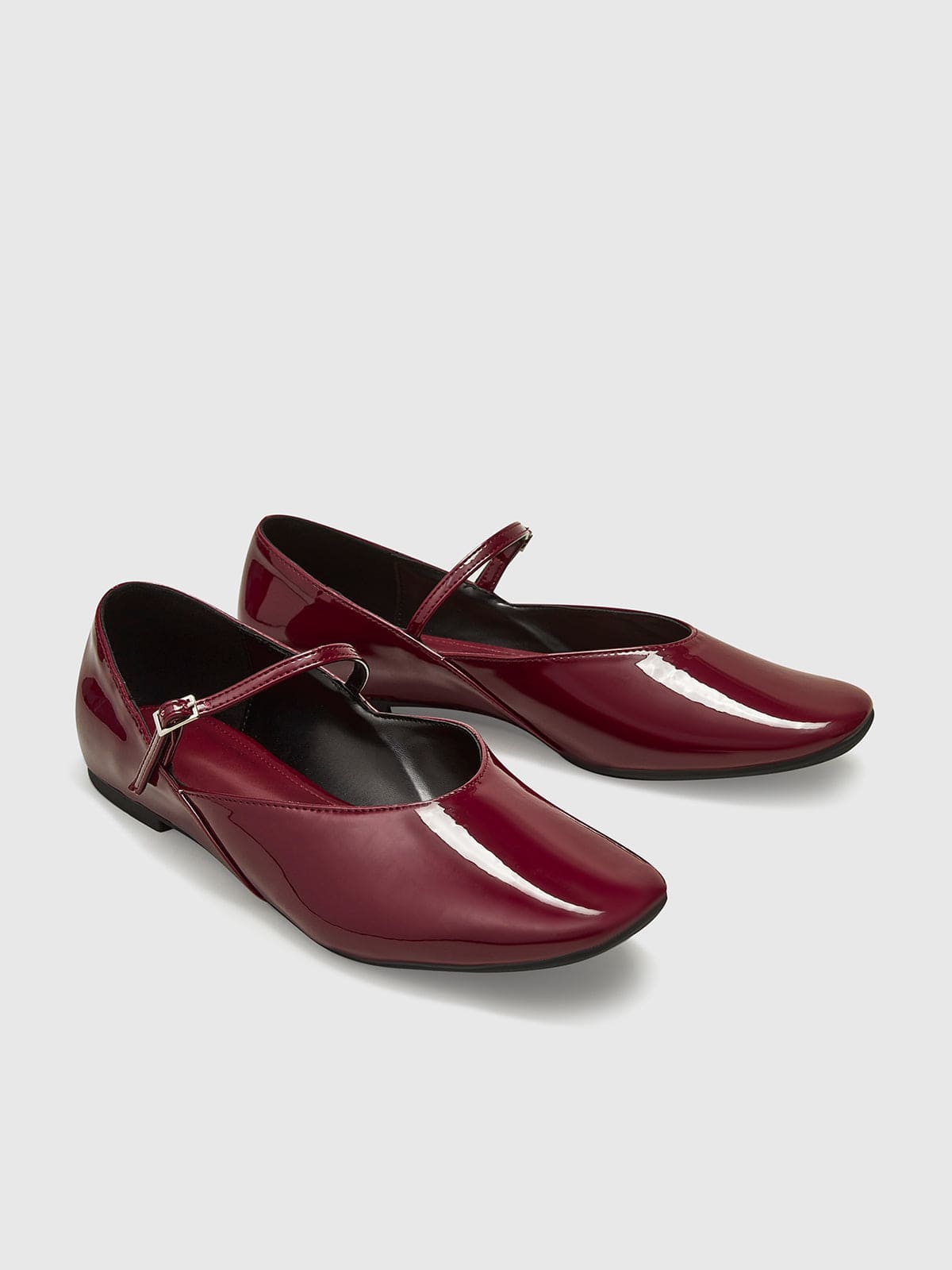 Women's Flats | Ballet | Patent Leather | Bordeaux | Square Toe