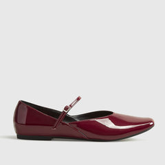 Women's Flats | Ballet | Patent Leather | Bordeaux | Square Toe