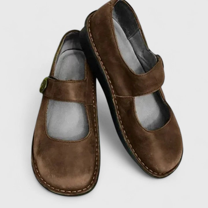 Women's Flats | Vintage Strap | Spring - Brown