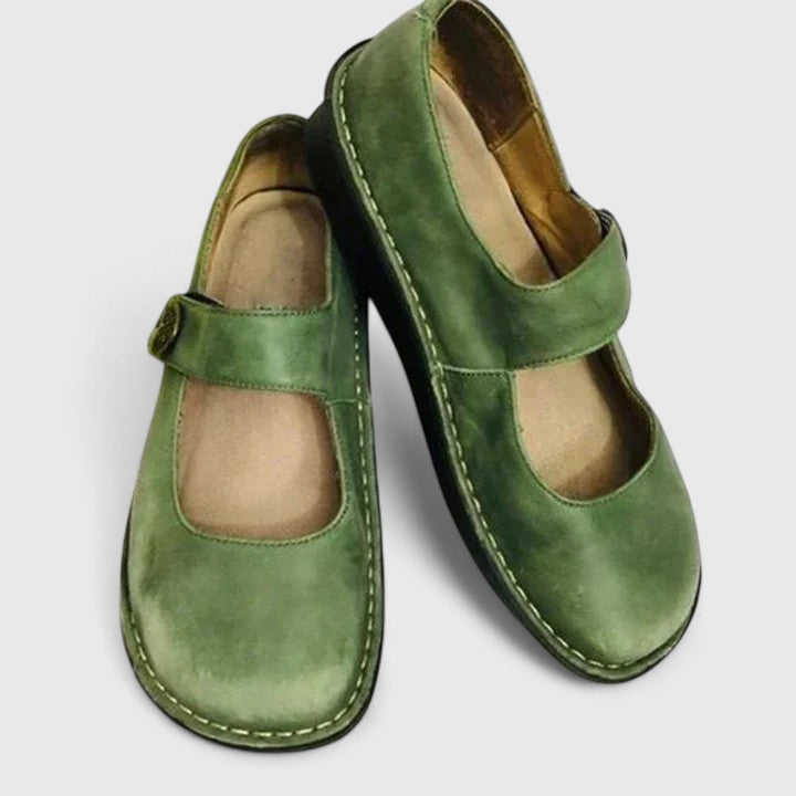 Women's Flats | Vintage Strap | Spring - Green