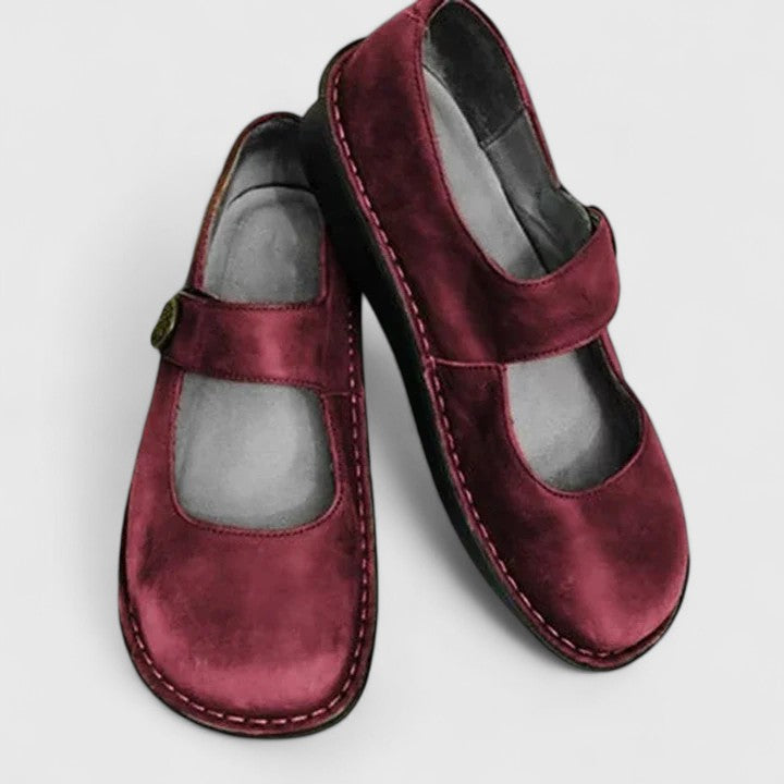 Women's Flats | Vintage Strap | Spring - Red