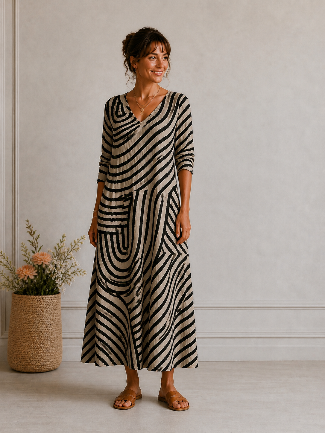 Women's Flattering Midi Dress - Elegant Timeless Style | Spring