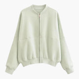 Women's Fleece Bomber | Soft Texture | Zip Closure | Winter - Light Green