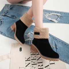 Women's Fleece-Lined Ankle Boots | Block Heel | Cozy | Winter