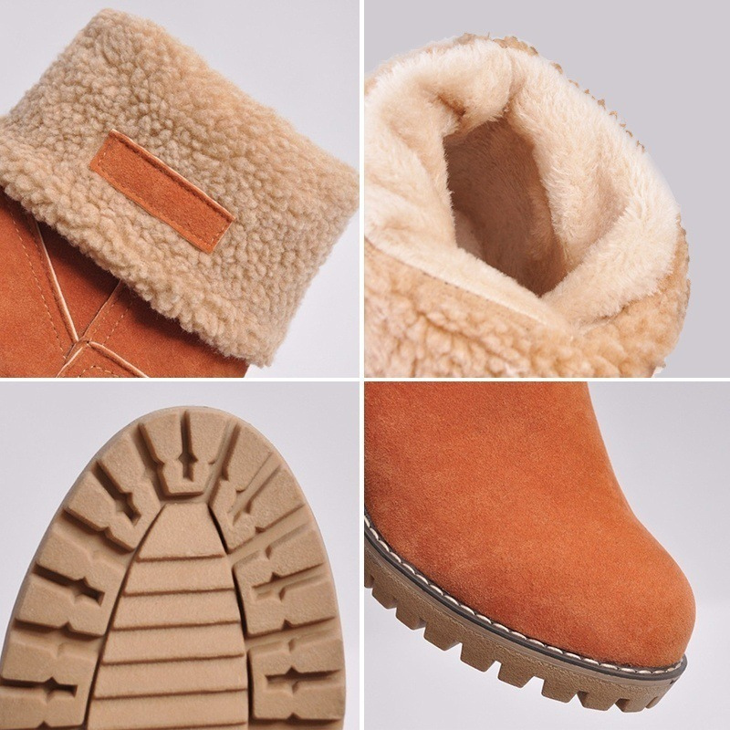 Women's Fleece-Lined Ankle Boots | Block Heel | Cozy | Winter