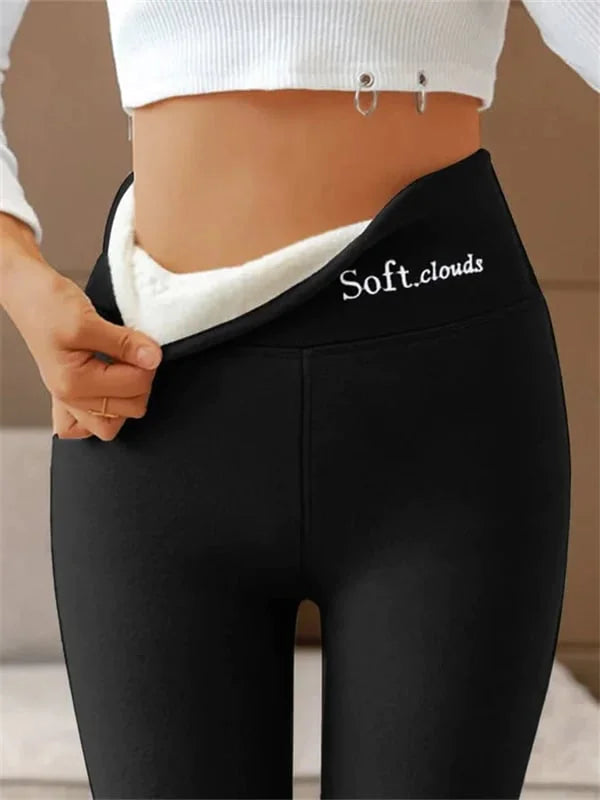 Women's Fleece-Lined Leggings | High Waist | Winter - Black