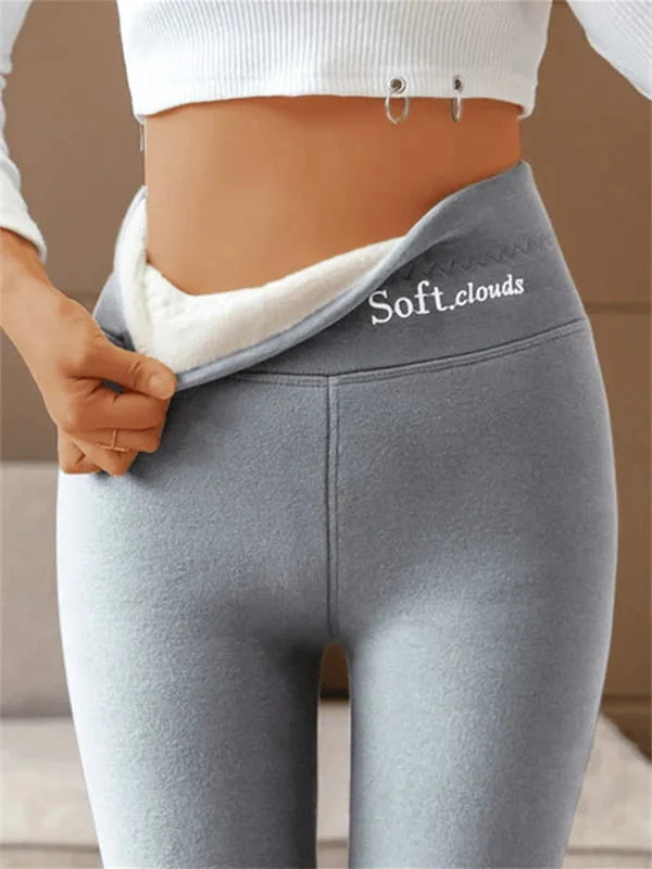 Women's Fleece-Lined Leggings | High Waist | Winter - Gray