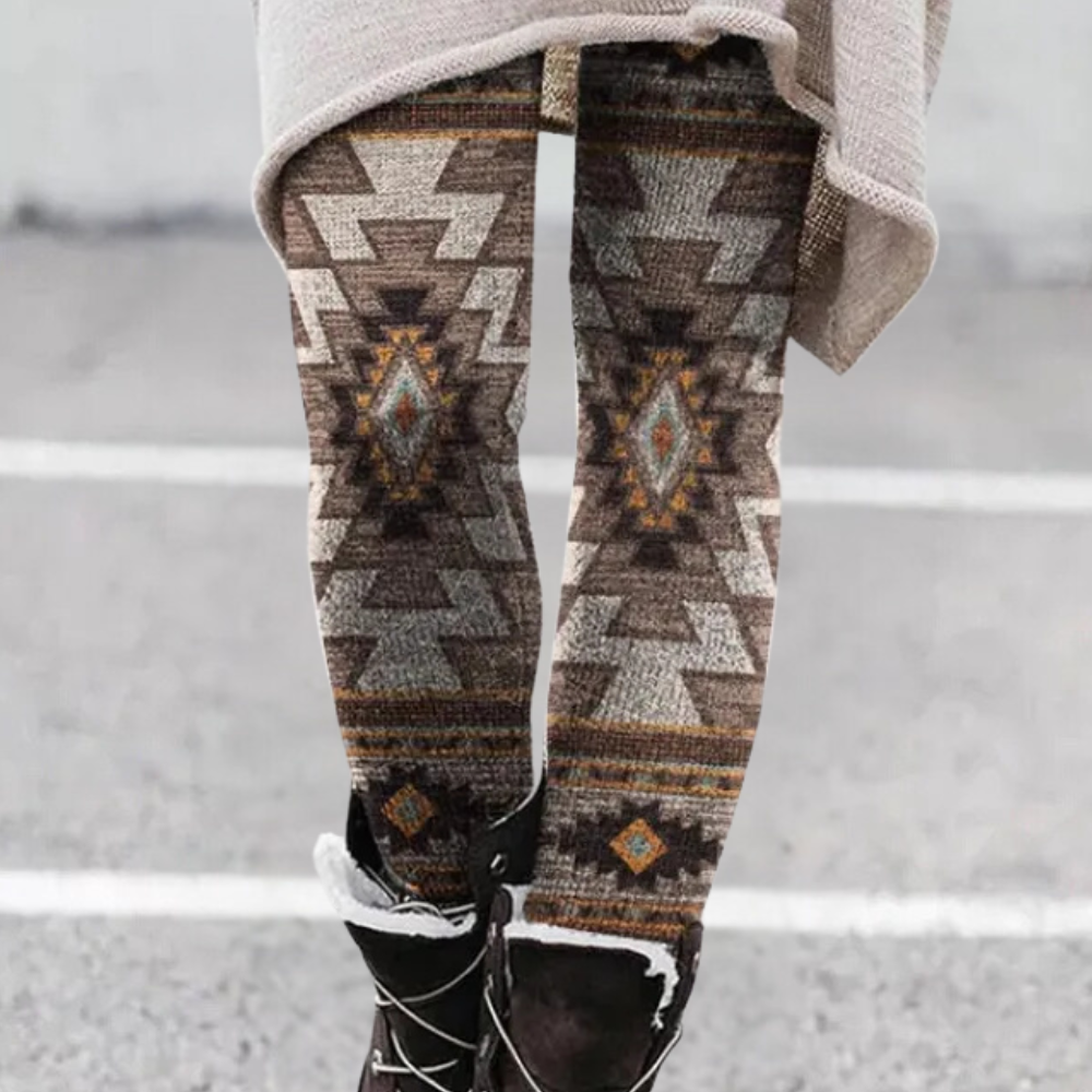 Women's Fleece-Lined Leggings | High Waist | Winter - Khaki