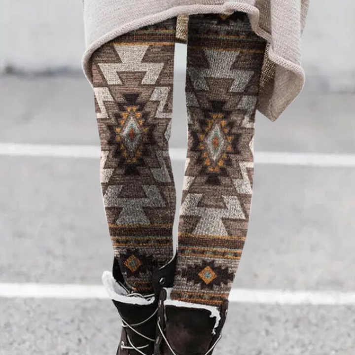 Women's Fleece-Lined Leggings | High Waist | Winter - Khaki