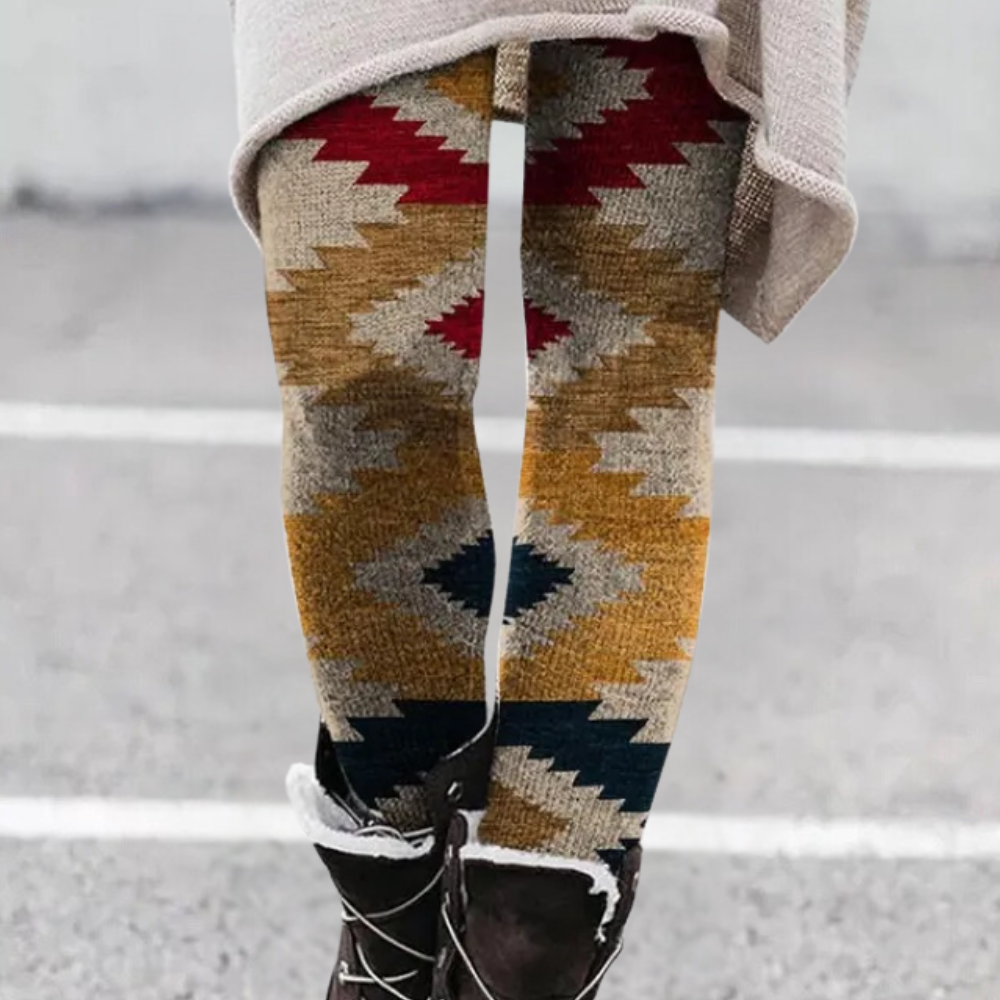 Women's Fleece-Lined Leggings | High Waist | Winter - Yellow
