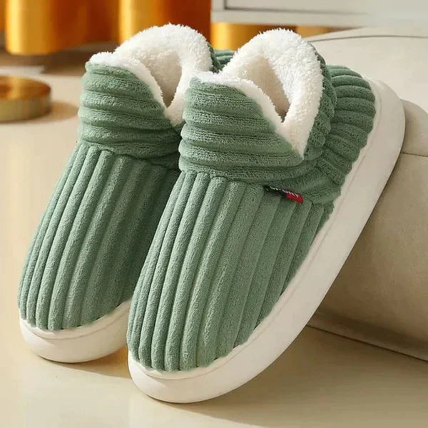 Women's Fleece Slippers | Slip-On | Winter - Green