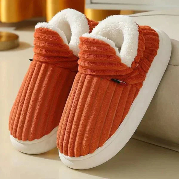 Women's Fleece Slippers | Slip-On | Winter - Orange