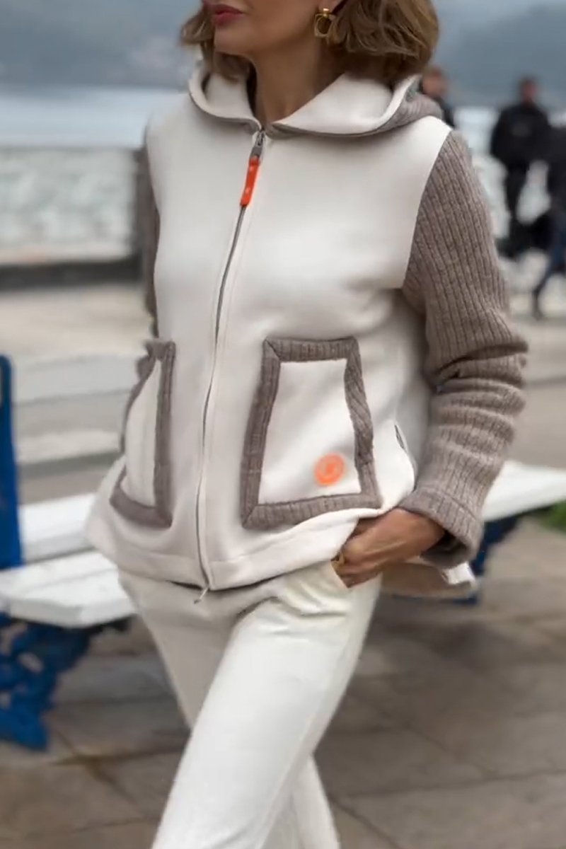 Women's Fleece Vest | Knit Sleeves | Cozy | Winter