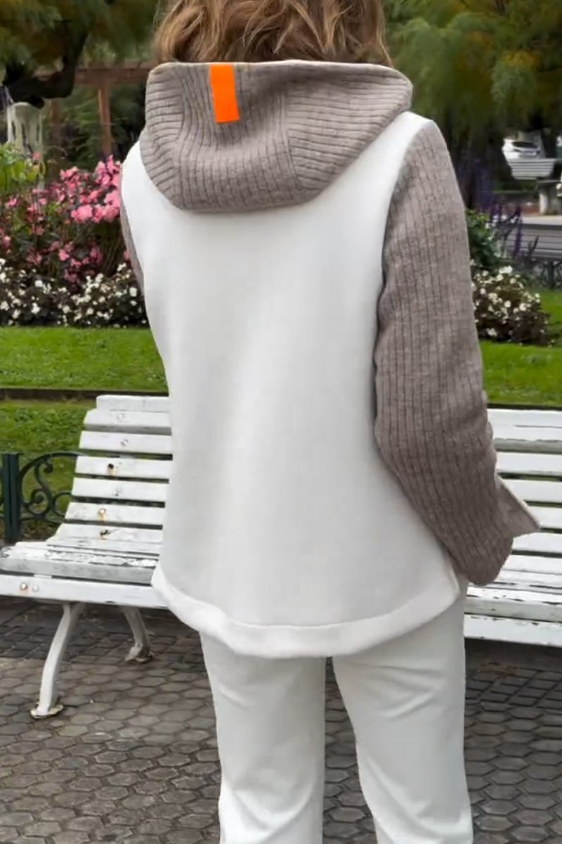 Women's Fleece Vest | Knit Sleeves | Cozy | Winter