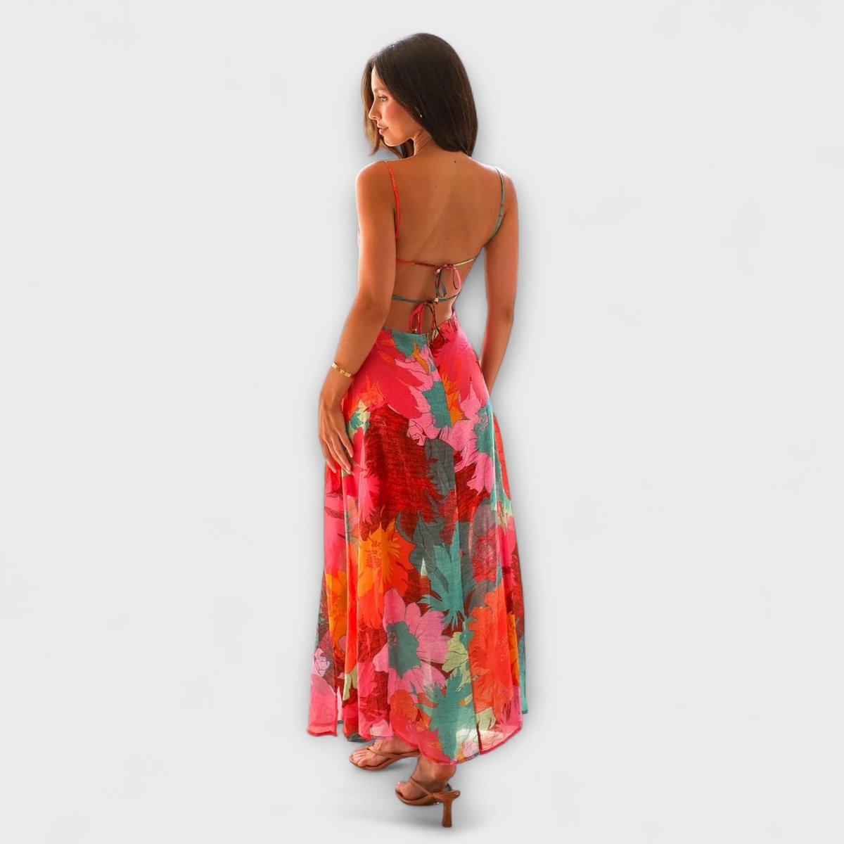 Women's Floral Bustier Maxi Dress - Spaghetti Strap | Summer