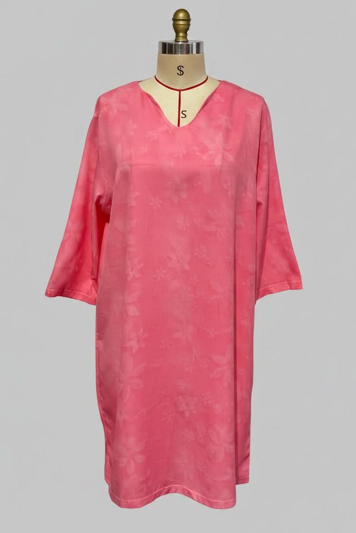 Women's Floral Lace V-Neck Midi Dress - Evening Elegance | Autumn - Pink