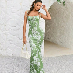 Women's Floral Maxi Dress | Ruched Details | Elegant | Summer