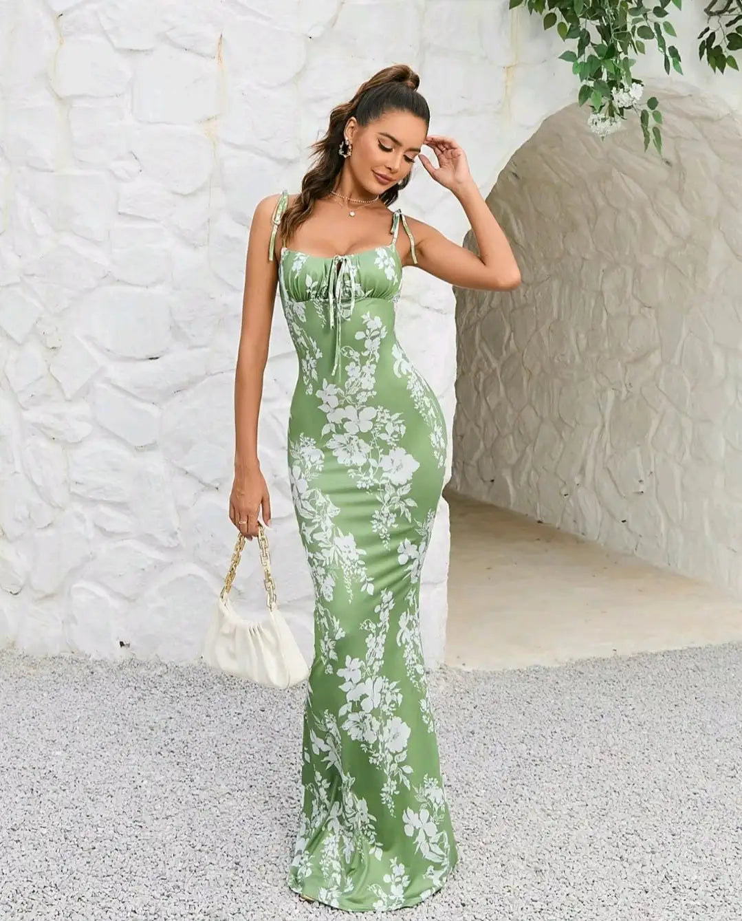 Women's Floral Maxi Dress | Ruched Details | Elegant | Summer