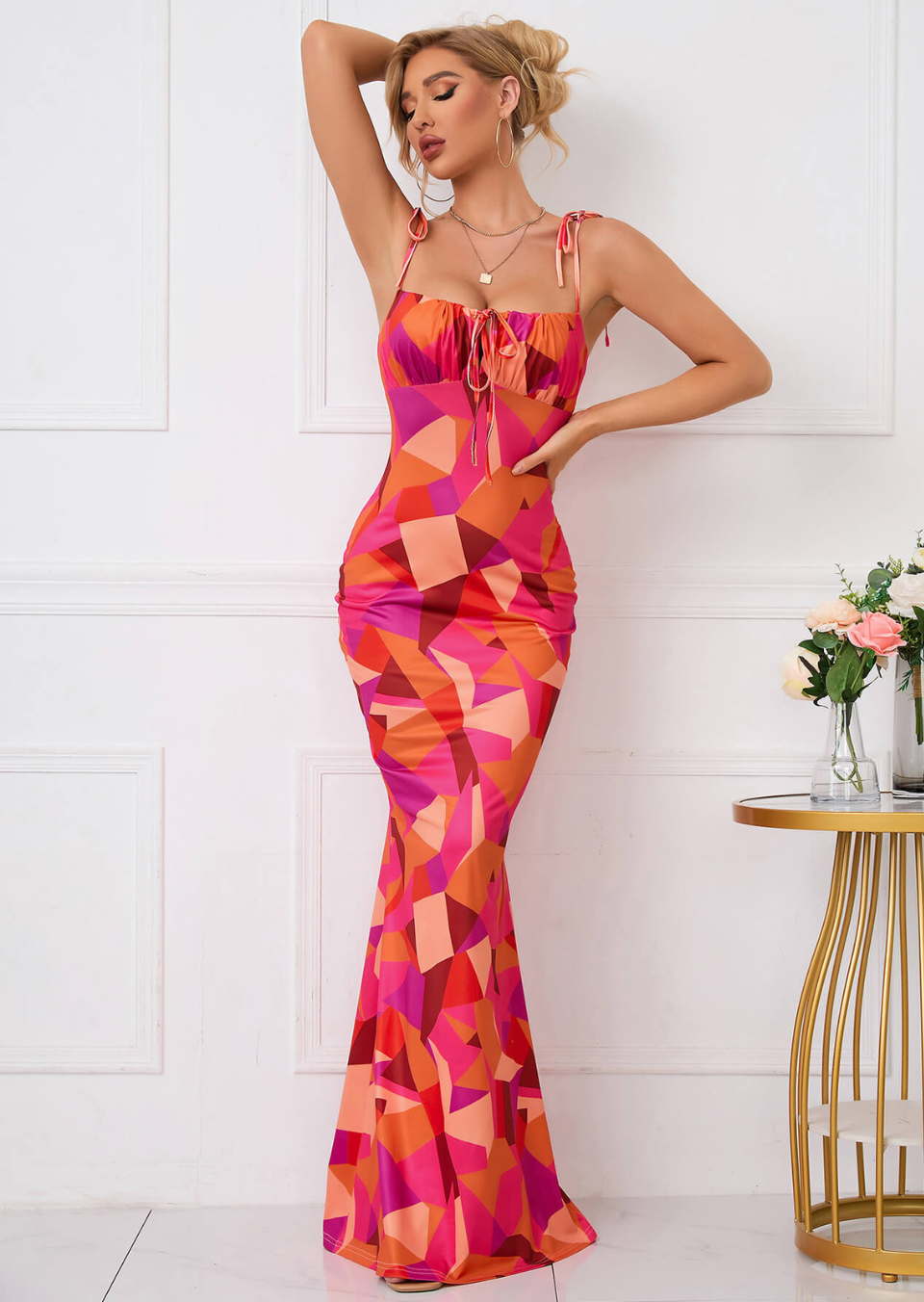 Women's Floral Maxi Dress | Ruched Details | Elegant | Summer