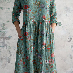 Women's Floral Maxi Dress | V-Neck | Summer