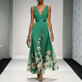 Women's Floral Maxi Dress - Wedding Guest | Spring - Green