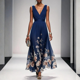 Women's Floral Maxi Dress - Wedding Guest | Spring - Navy