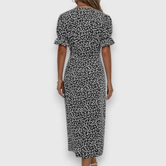 Women's Floral Midi Dress - Puff Sleeve | Summer