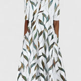 Women's Floral Midi Dress - Summery Coastal Print | Spring - Green