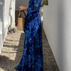 Women's Floral Off-Shoulder Maxi Dress - Bardot Neckline | Spring