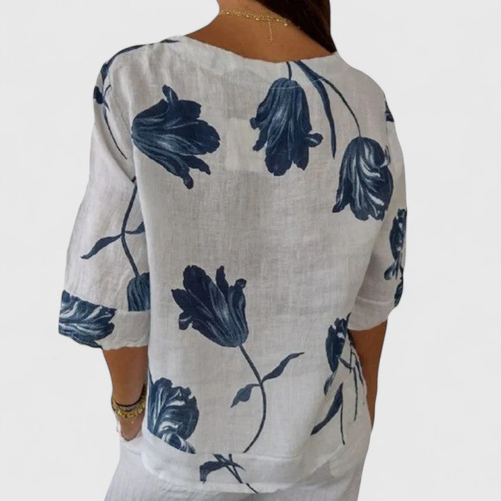 Women's Floral Print Blouse - Elegant Button-Front Shirt | Spring