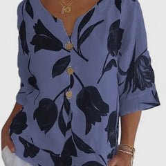 Women's Floral Print Blouse - Elegant Button-Front Shirt | Spring