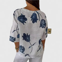 Women's Floral Print Blouse - Elegant Button-Front Shirt | Spring