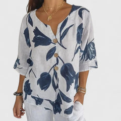 Women's Floral Print Blouse - Elegant Button-Front Shirt | Spring