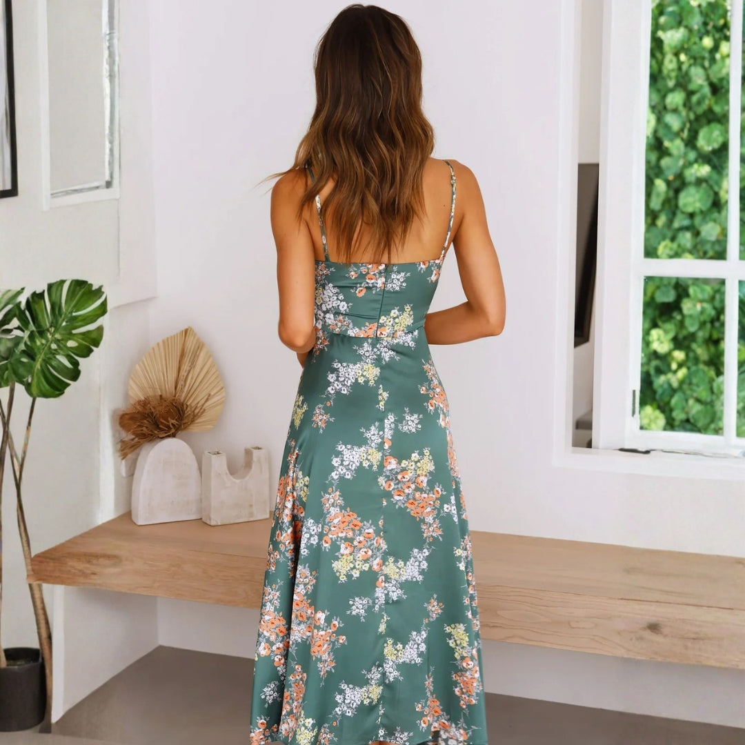 Women's Floral Printed Maxi Dress - Summer Wedding Guest
