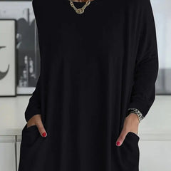 Women's Flowing Comfort Top - Everyday Elegance | Autumn - Black