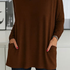 Women's Flowing Comfort Top - Everyday Elegance | Autumn - Brown
