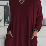 Women's Flowing Comfort Top - Everyday Elegance | Autumn - Burgundy