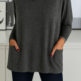 Women's Flowing Comfort Top - Everyday Elegance | Autumn - Dark Gray